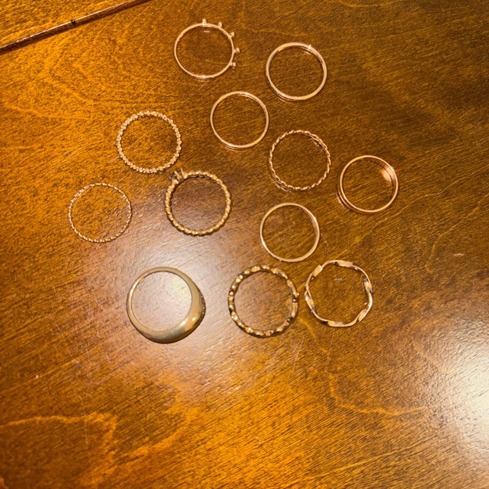 Gold Rings - Set of 12